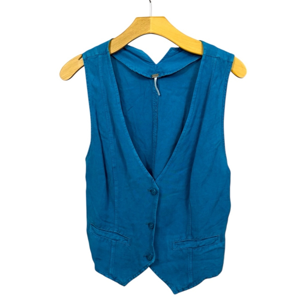 YFB YOUNG FABULOUS AND BROKE NWT women’s blue Veda denim vest